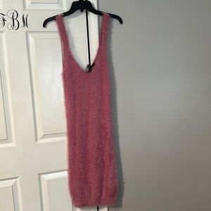 Fuzzy Knit Pink Dress
